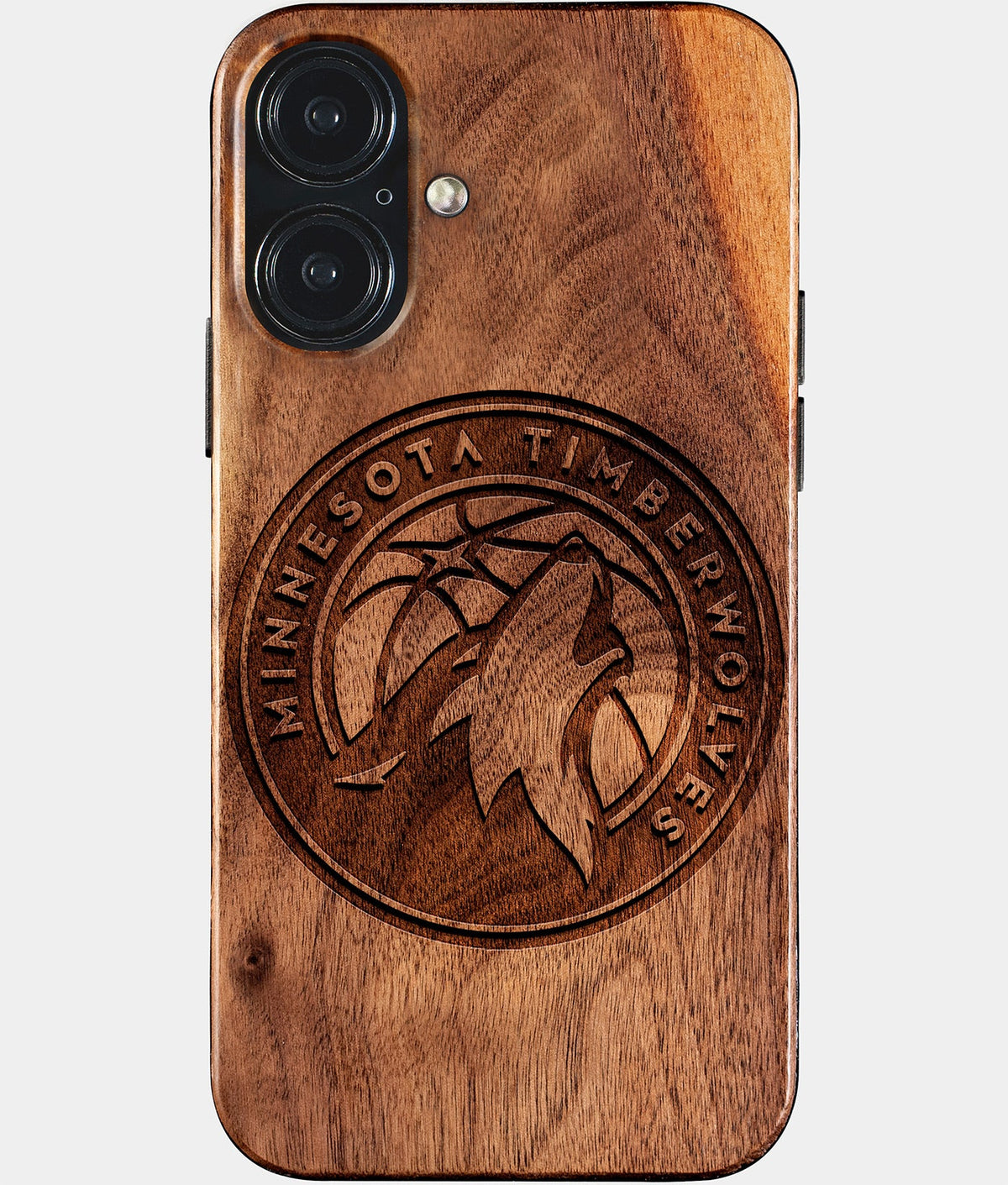 Eco-friendly Minnesota Timberwolves iPhone 17 Case - Carved Wood Custom Minnesota Timberwolves Gift For Him - Monogrammed Personalized iPhone 17 Cover By Aldergrove & Oak