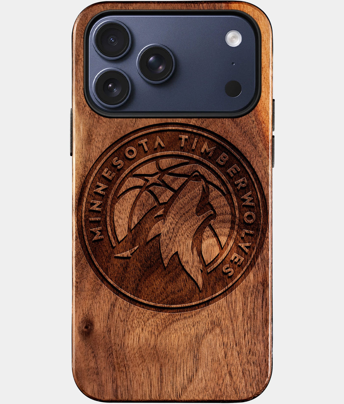 Custom Minnesota Timberwolves iPhone 17/17 Pro/17 Pro Max/17 Air Case - Wood Timberwolves Cover - Eco-friendly Minnesota Timberwolves iPhone 17 Case - Carved Wood Custom Minnesota Timberwolves Gift For Him - Monogrammed Personalized iPhone 17 Cover By Aldergrove & Oak