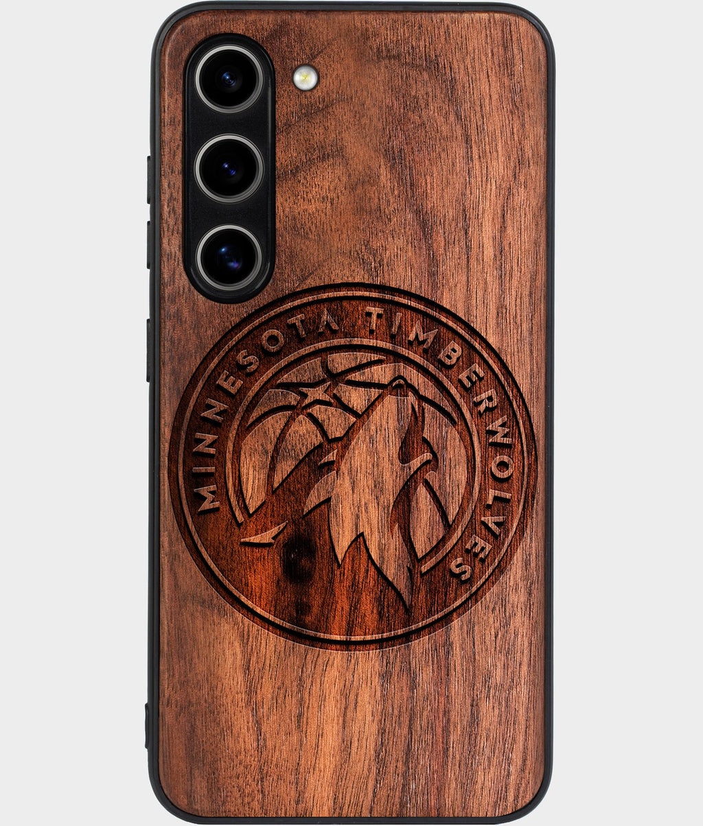 Best Wood Minnesota Timberwolves Galaxy S24 Case - Custom Engraved Cover - Aldergrove & Oak