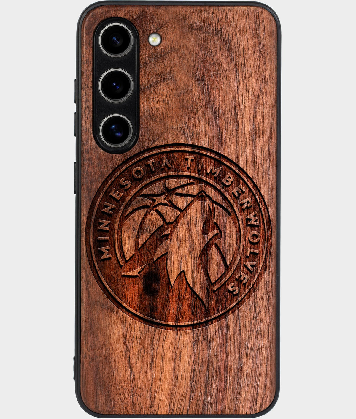 Best Wood Minnesota Timberwolves Samsung Galaxy S24 Case - Custom Engraved Cover - Aldergrove & Oak
