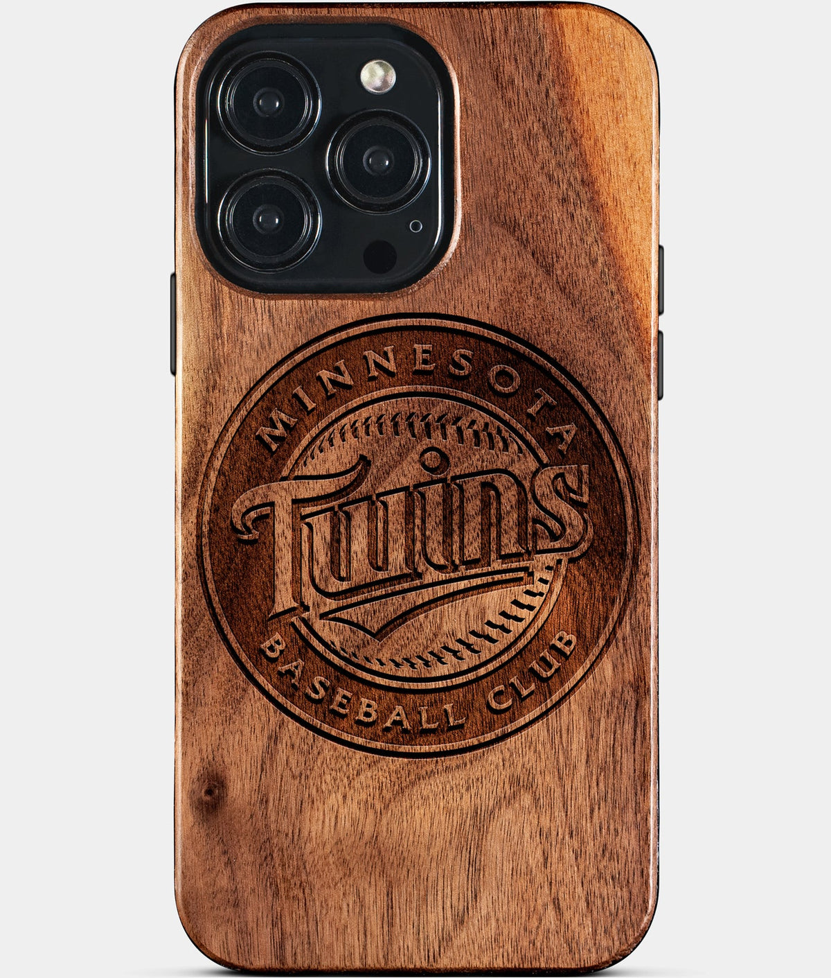 Custom Minnesota Twins iPhone 15/15 Pro/15 Pro Max/15 Plus Case - Wood Twins Cover - Eco-friendly Minnesota Twins iPhone 15 Case - Carved Wood Custom Minnesota Twins Gift For Him - Monogrammed Personalized iPhone 15 Cover By Aldergrove & Oak