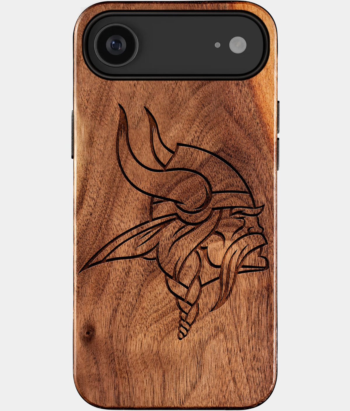 Eco-friendly Minnesota Vikings iPhone 17 Air Case - Carved Wood Custom Minnesota Vikings Gift For Him - Monogrammed Personalized iPhone 17 Air Cover By Aldergrove & Oak