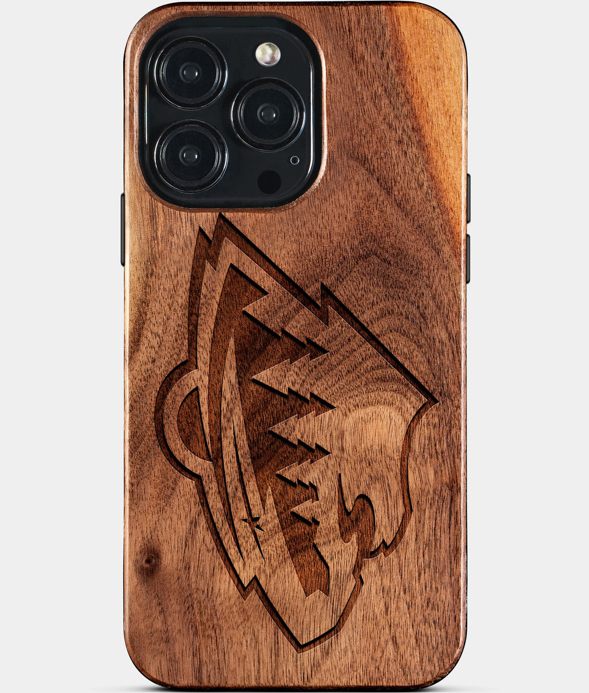 Custom Minnesota Wild iPhone 15/15 Pro/15 Pro Max/15 Plus Case - Wood Wild Cover - Eco-friendly Minnesota Wild iPhone 15 Case - Carved Wood Custom Minnesota Wild Gift For Him - Monogrammed Personalized iPhone 15 Cover By Aldergrove & Oak