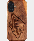 Eco-friendly Minnesota Wild iPhone 17 Case - Carved Wood Custom Minnesota Wild Gift For Him - Monogrammed Personalized iPhone 17 Cover By Aldergrove & Oak