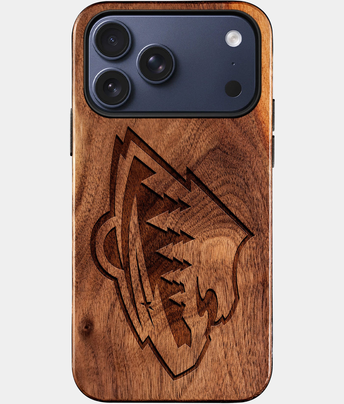 Eco-friendly Minnesota Wild iPhone 17 Pro Case - Carved Wood Custom Minnesota Wild Gift For Him - Monogrammed Personalized iPhone 17 Pro Cover By Aldergrove & Oak