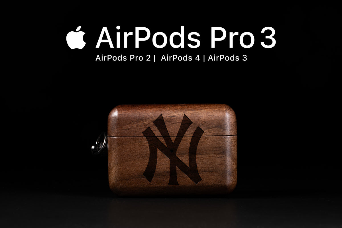 Custom MLB Baseball AirPods Cases. Made With Real Wood. Personalized Gift For Football Fans Made for AirPods Pro 3, AirPods Pro 2, AirPods 4, and AirPods 3 Covers
