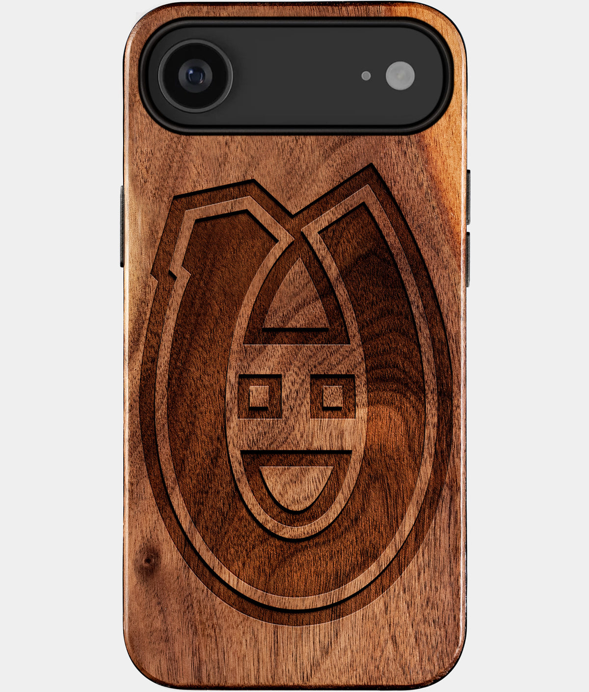 Eco-friendly Montreal Canadiens iPhone 17 Air Case - Carved Wood Custom Montreal Canadiens Gift For Him - Monogrammed Personalized iPhone 17 Air Cover By Aldergrove & Oak