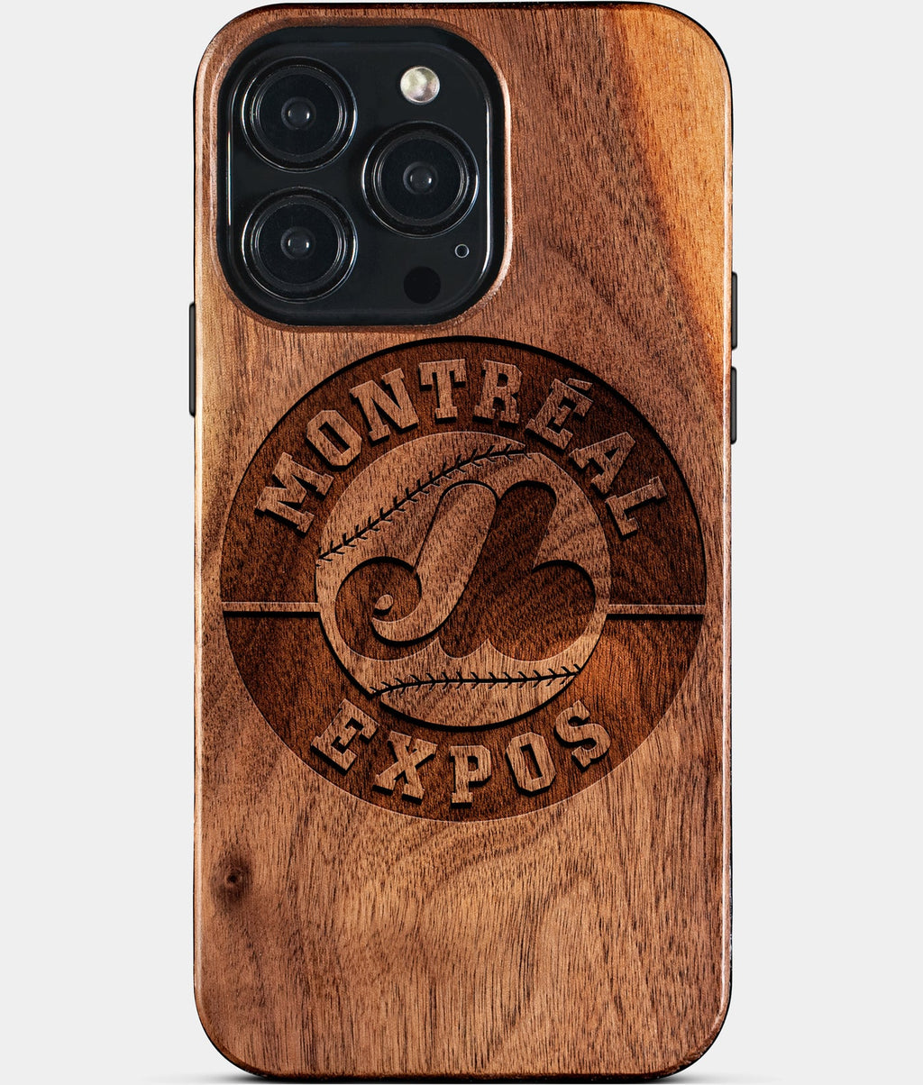 Custom Montreal Expos iPhone 15/15 Pro/15 Pro Max/15 Plus Case - Wood Expos Cover - Eco-friendly Montreal Expos iPhone 15 Case - Carved Wood Custom Montreal Expos Gift For Him - Monogrammed Personalized iPhone 15 Cover By Aldergrove & Oak
