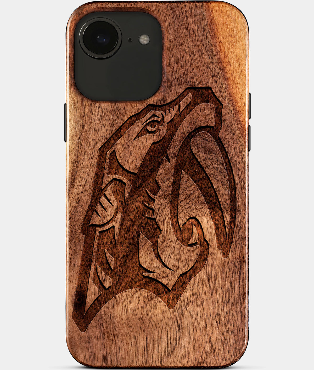 Eco-friendly Nashville Predators iPhone 17e Case - Carved Wood Custom Nashville Predators Gift For Him - Monogrammed Personalized iPhone 17e Cover By Aldergrove & Oak