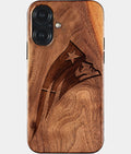 Eco-friendly New England Patriots iPhone 17 Case - Carved Wood Custom New England Patriots Gift For Him - Monogrammed Personalized iPhone 17 Cover By Aldergrove & Oak