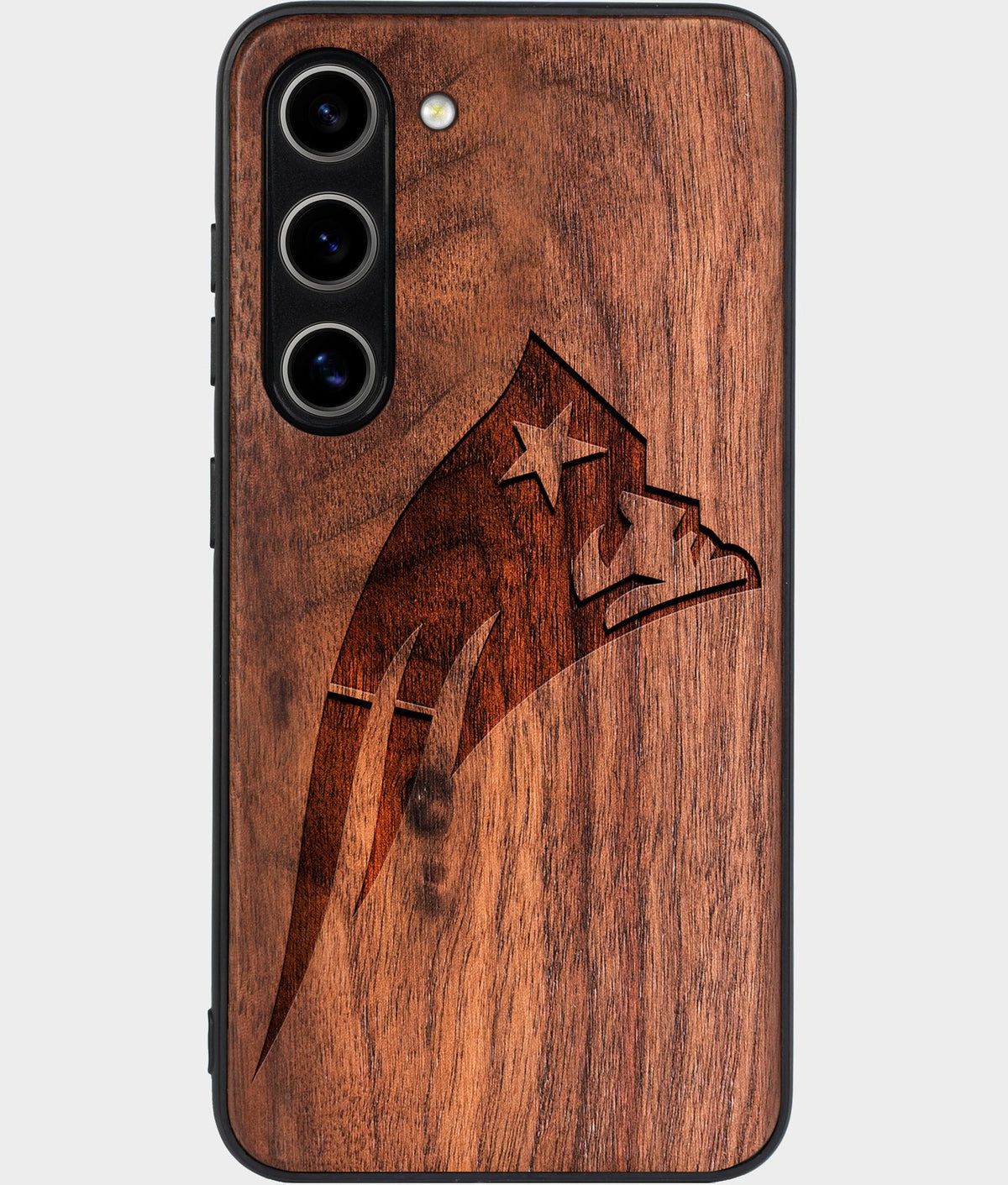 Best Wood New England Patriots Samsung Galaxy S25 Case - Custom Engraved Cover - Aldergrove & Oak