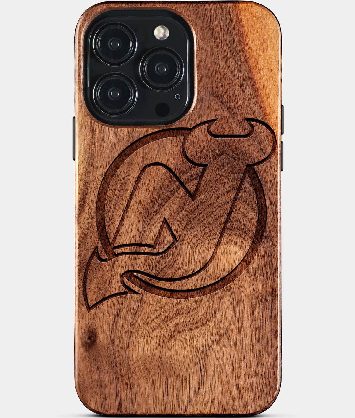 Custom New Jersey Devils iPhone 15/15 Pro/15 Pro Max/15 Plus Case - Wood Devils Cover - Eco-friendly New Jersey Devils iPhone 15 Case - Carved Wood Custom New Jersey Devils Gift For Him - Monogrammed Personalized iPhone 15 Cover By Aldergrove & Oak