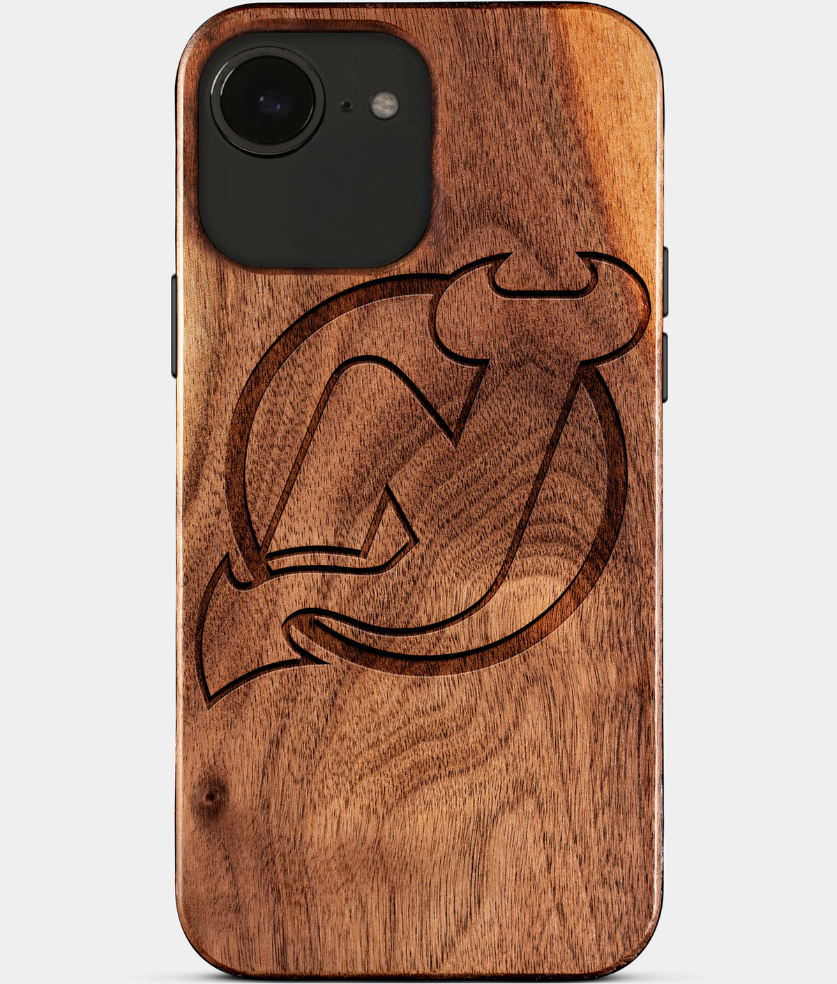 Eco-friendly New Jersey Devils iPhone 17e Case - Carved Wood Custom New Jersey Devils Gift For Him - Monogrammed Personalized iPhone 17e Cover By Aldergrove & Oak