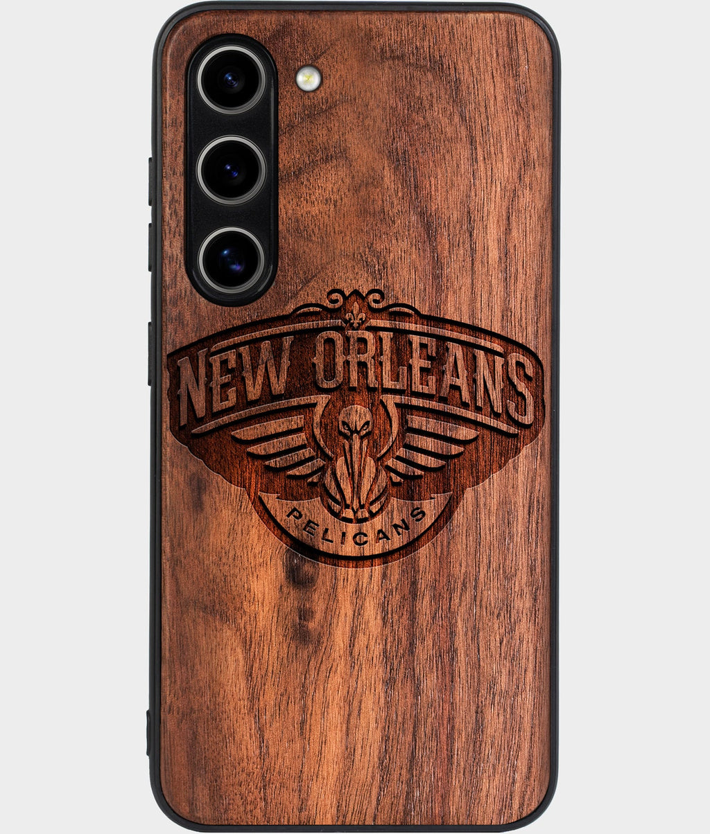Best Wood New Orleans Pelicans Samsung Galaxy S26 Case - Custom Engraved Cover - Aldergrove & Oak