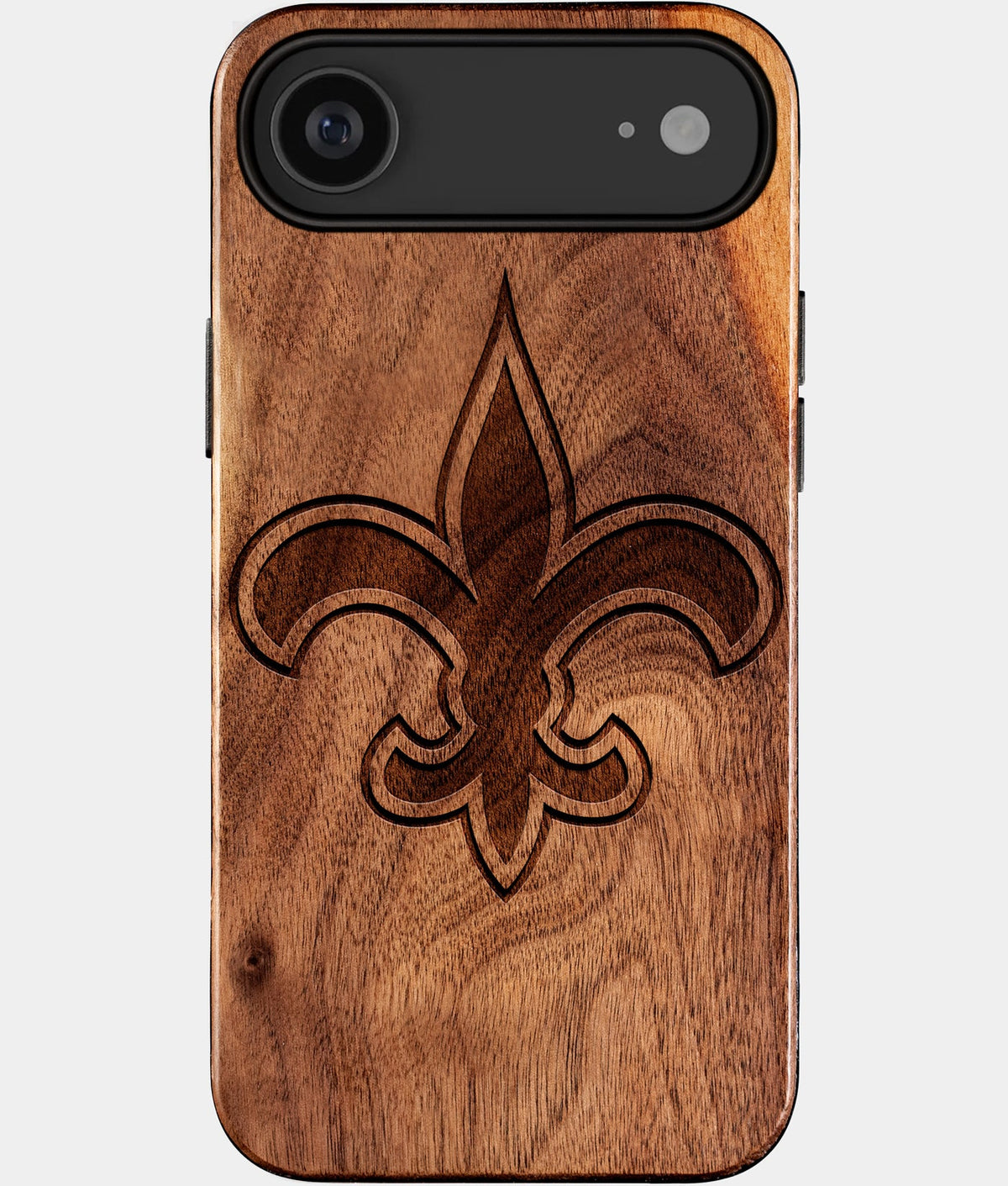 Eco-friendly New Orleans Saints iPhone 17 Air Case - Carved Wood Custom New Orleans Saints Gift For Him - Monogrammed Personalized iPhone 17 Air Cover By Aldergrove & Oak