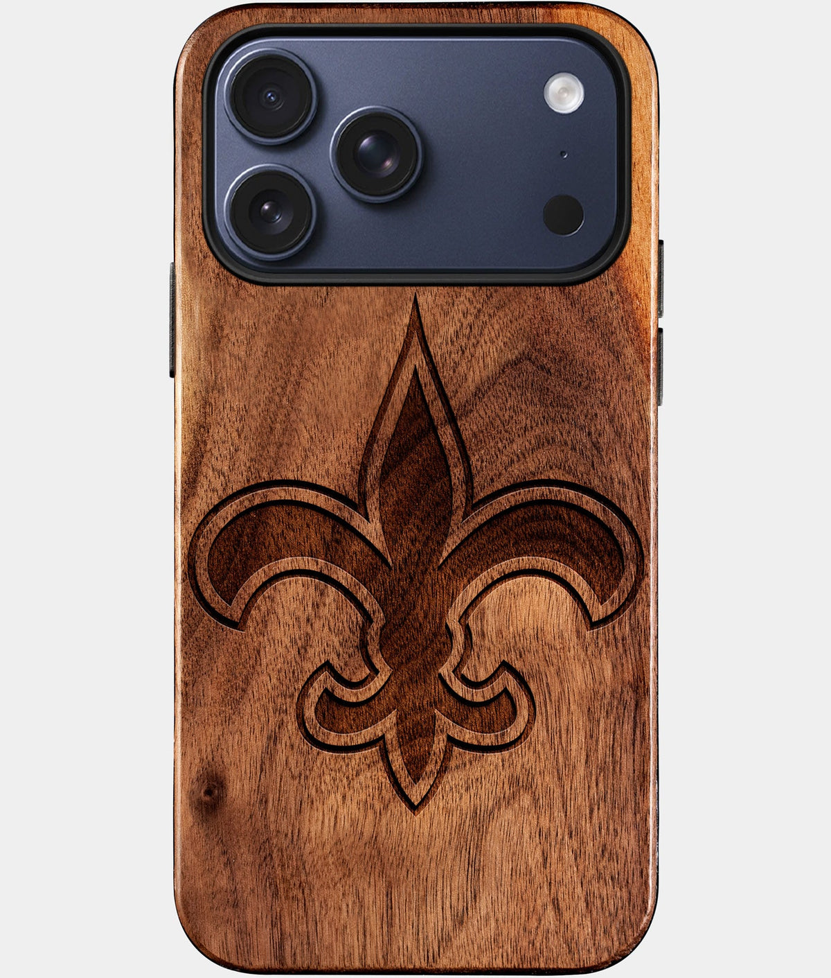 Custom New Orleans Saints iPhone 17/17 Pro/17 Pro Max/17 Air Case - Wood Saints Cover - Eco-friendly New Orleans Saints iPhone 17 Case - Carved Wood Custom New Orleans Saints Gift For Him - Monogrammed Personalized iPhone 17 Cover By Aldergrove & Oak