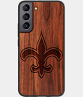 Best Wood New Orleans Saints Samsung Galaxy S23 Case - Custom Engraved Cover - Aldergrove & Oak