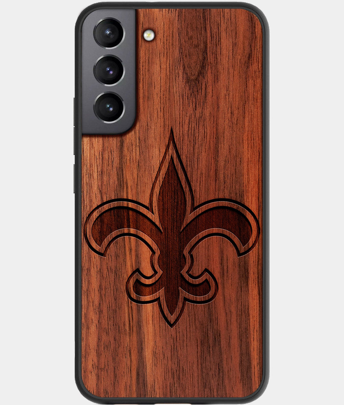 Best Wood New Orleans Saints Samsung Galaxy S23 Case - Custom Engraved Cover - Aldergrove & Oak