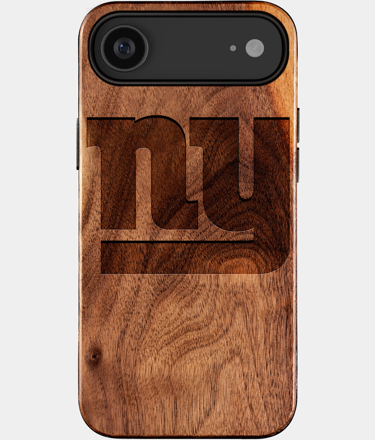Eco-friendly New York Giants iPhone 17 Air Case - Carved Wood Custom New York Giants Gift For Him - Monogrammed Personalized iPhone 17 Air Cover By Aldergrove & Oak