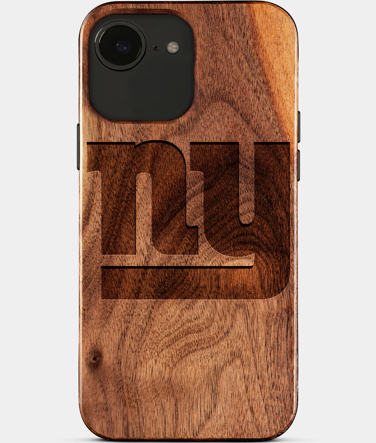 Custom New York Giants iPhone 17/17 Pro/17 Pro Max/17 Air Case - Carved Wood Giants Cover