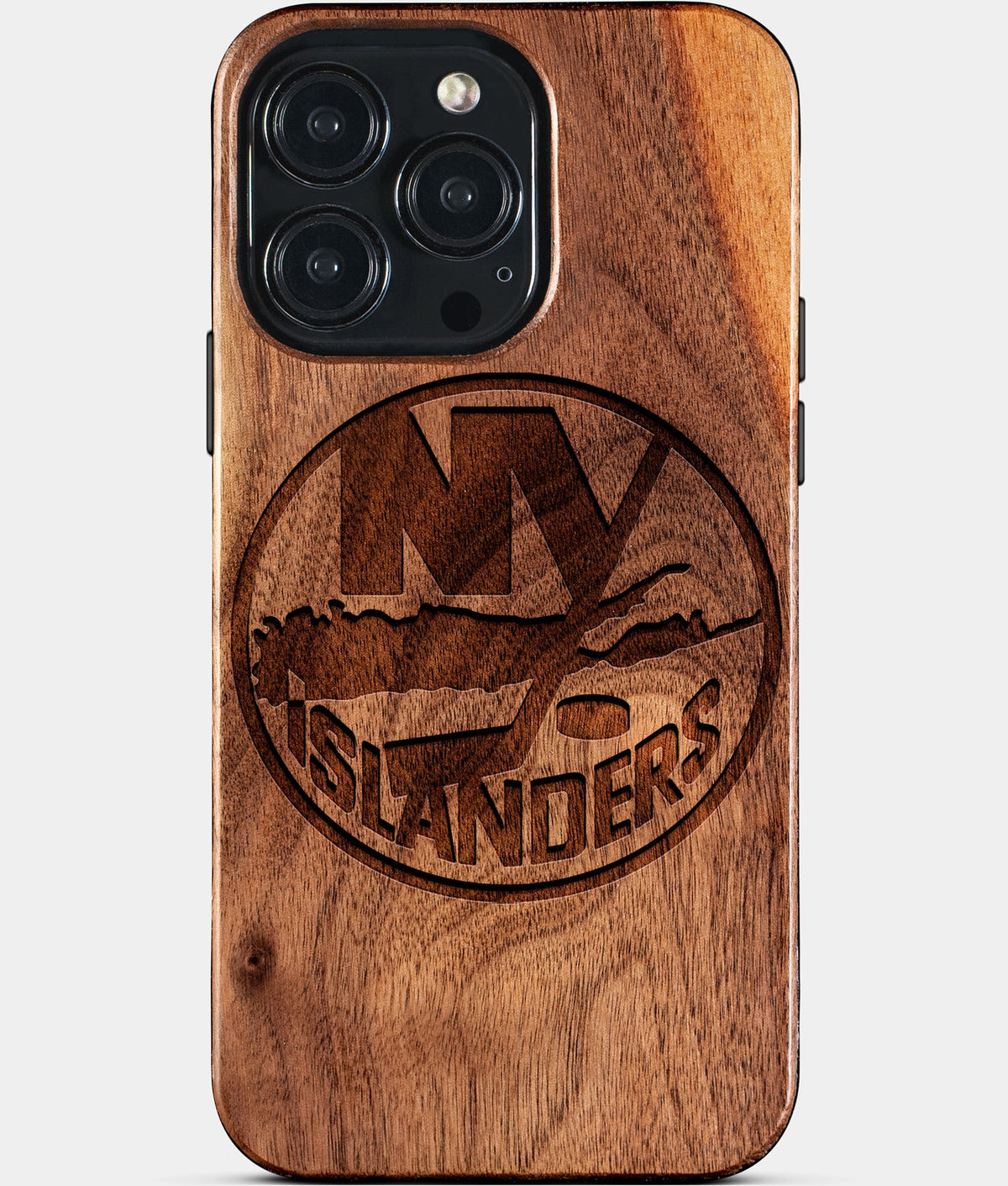 Custom New York Islanders iPhone 15/15 Pro/15 Pro Max/15 Plus Case - Wood Islanders Cover - Eco-friendly New York Islanders iPhone 15 Case - Carved Wood Custom New York Islanders Gift For Him - Monogrammed Personalized iPhone 15 Cover By Aldergrove & Oak
