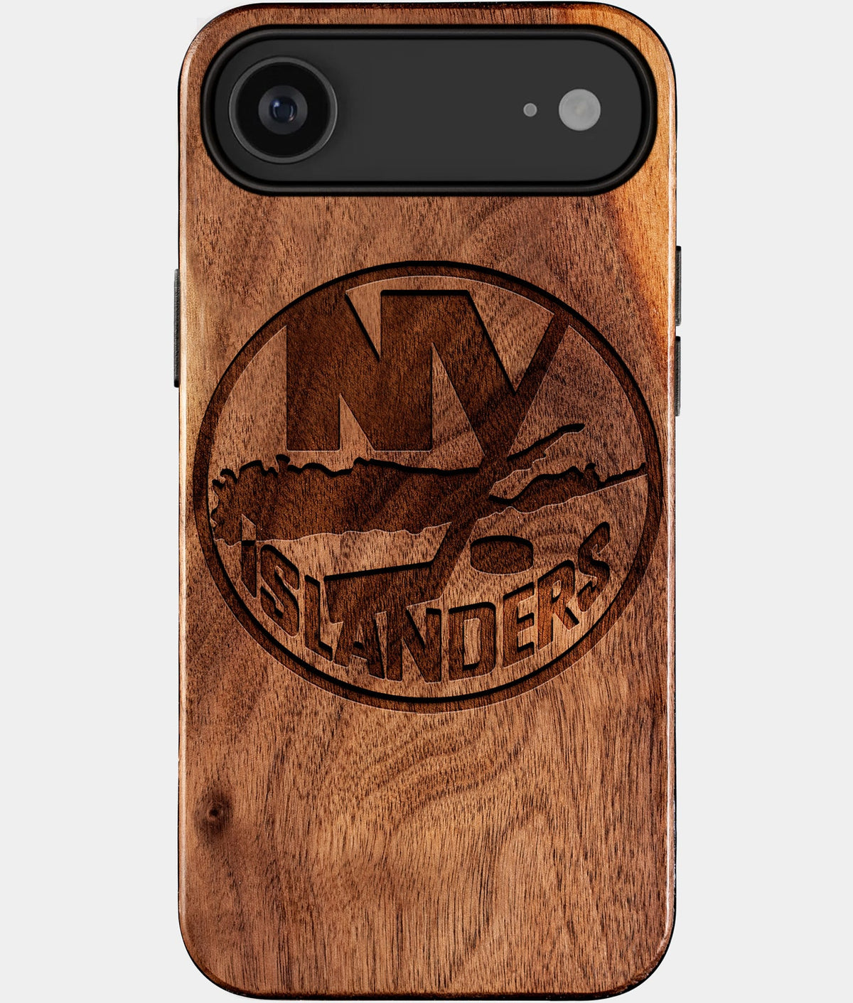 Eco-friendly New York Islanders iPhone 17 Air Case - Carved Wood Custom New York Islanders Gift For Him - Monogrammed Personalized iPhone 17 Air Cover By Aldergrove & Oak
