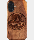 Eco-friendly New York Islanders iPhone 17 Case - Carved Wood Custom New York Islanders Gift For Him - Monogrammed Personalized iPhone 17 Cover By Aldergrove & Oak