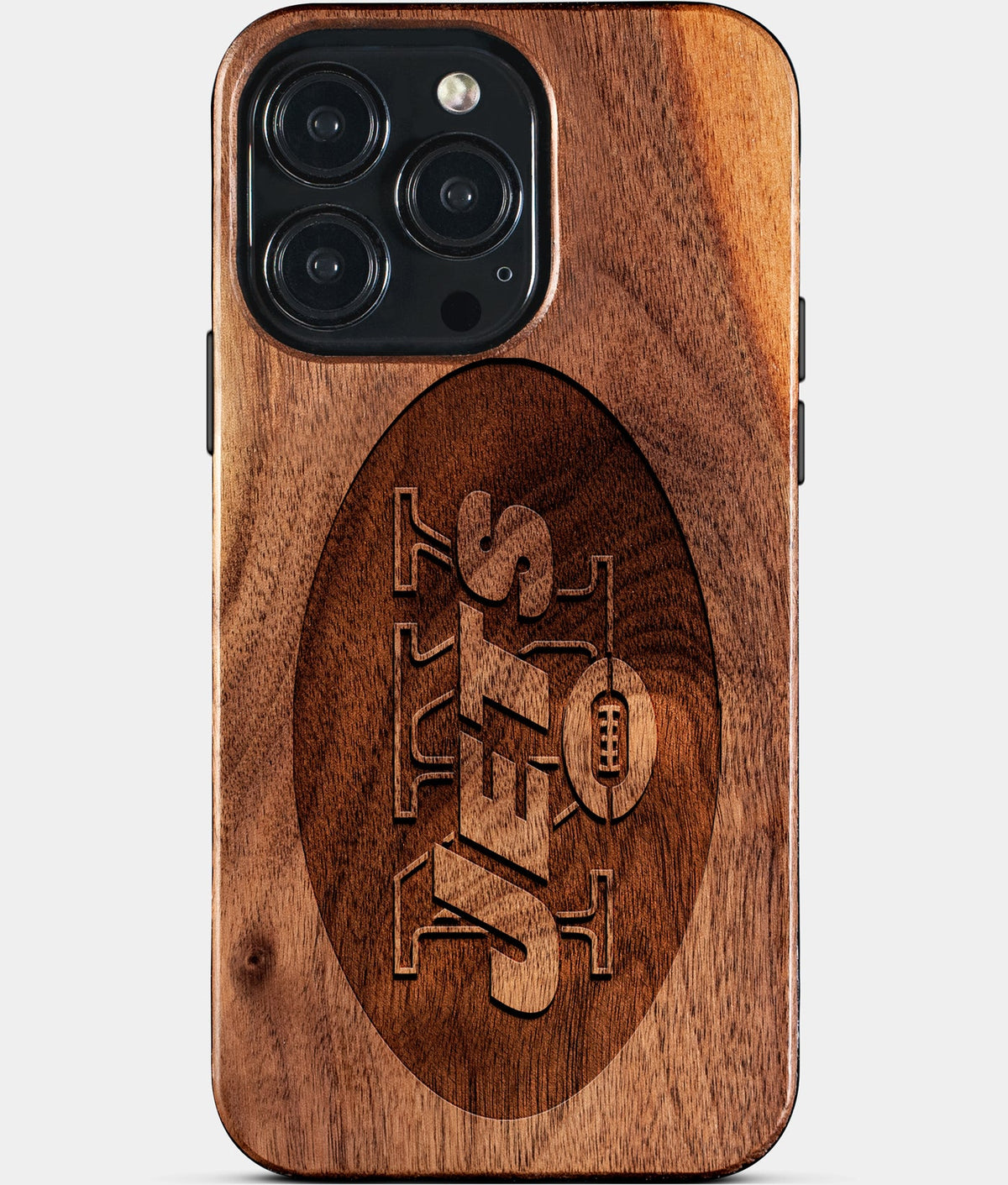 Custom New York Jets iPhone 15/15 Pro/15 Pro Max/15 Plus Case - Wood Jets Cover - Eco-friendly New York Jets iPhone 15 Case - Carved Wood Custom New York Jets Gift For Him - Monogrammed Personalized iPhone 15 Cover By Aldergrove & Oak