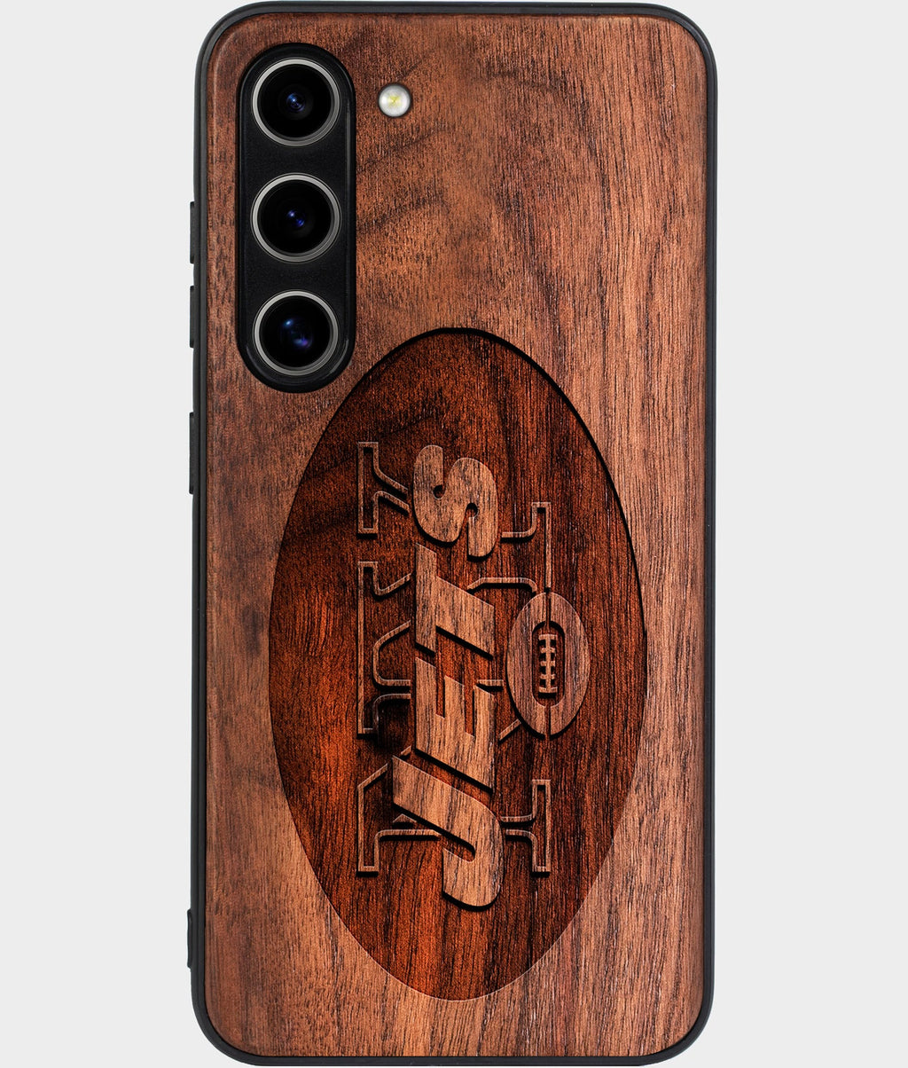Best Wood New York Jets Samsung Galaxy S25 Case - Custom Engraved Cover - Aldergrove & Oak