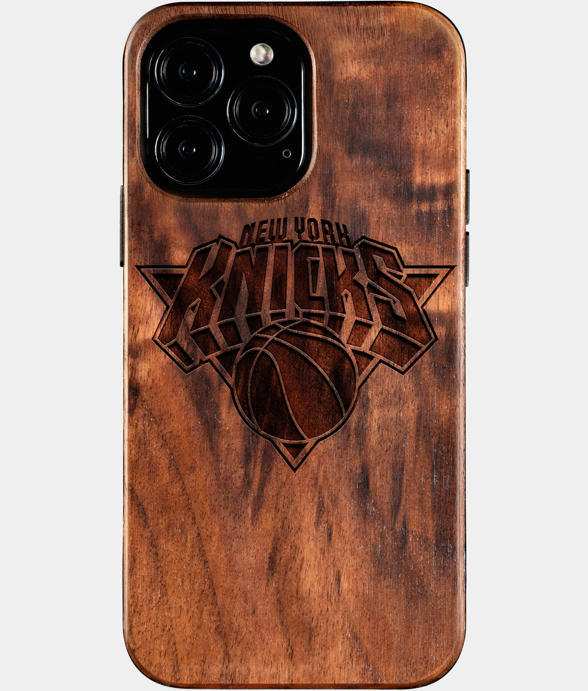 Custom New York Knicks iPhone 16/16 Pro/16 Pro Max/16 Plus Case - Wood Knicks Cover - Eco-friendly New York Knicks iPhone 16 Case - Carved Wood Custom New York Knicks Gift For Him - Monogrammed Personalized iPhone 16 Cover By Aldergrove & Oak