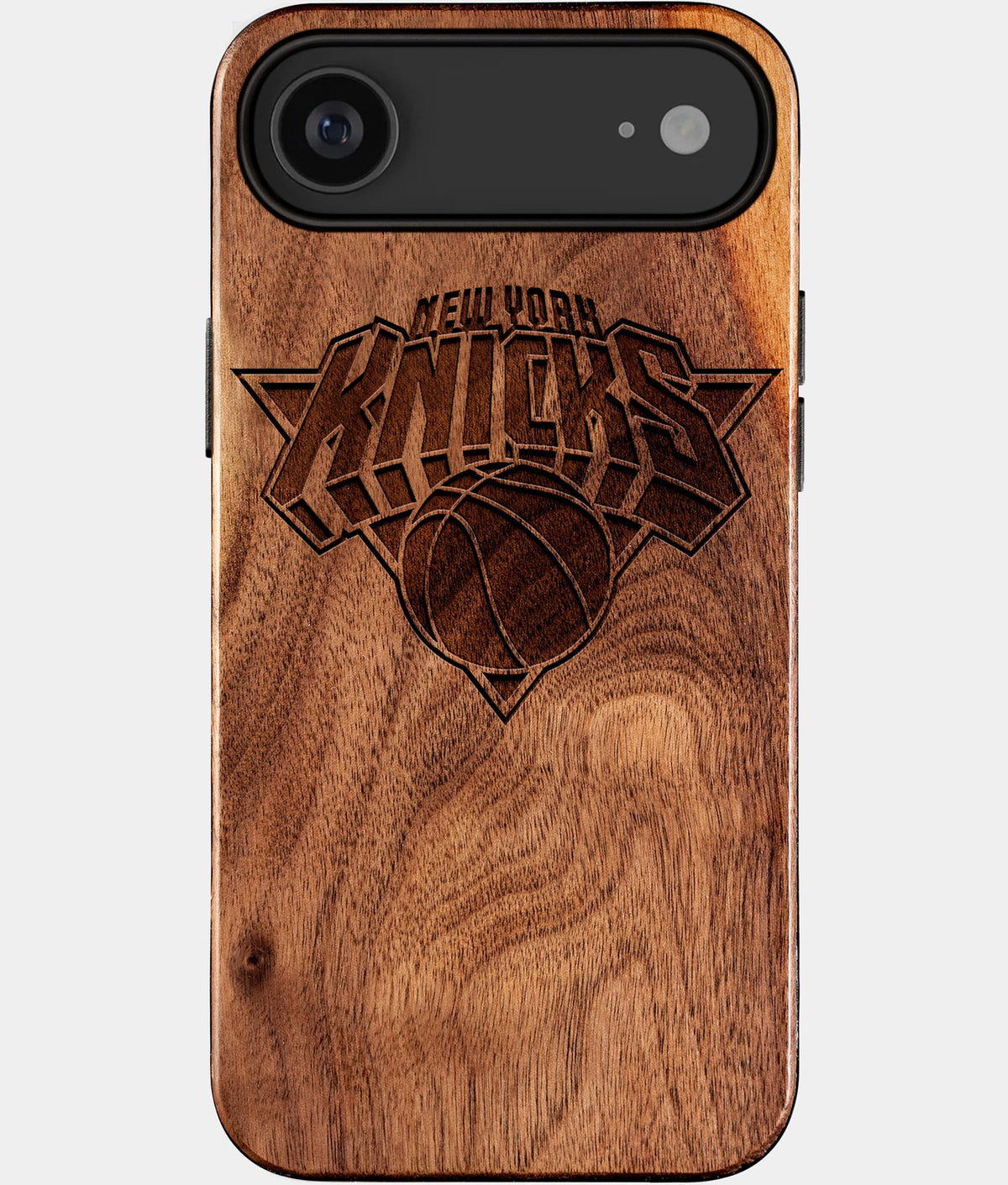 Eco-friendly New York Knicks iPhone 17 Air Case - Carved Wood Custom New York Knicks Gift For Him - Monogrammed Personalized iPhone 17 Air Cover By Aldergrove & Oak