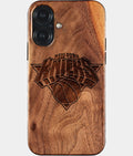 Eco-friendly New York Knicks iPhone 17 Case - Carved Wood Custom New York Knicks Gift For Him - Monogrammed Personalized iPhone 17 Cover By Aldergrove & Oak