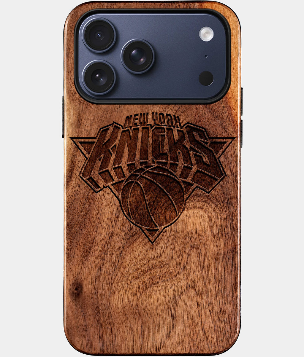 Custom New York Knicks iPhone 17/17 Pro/17 Pro Max/17 Air Case - Wood Knicks Cover - Eco-friendly New York Knicks iPhone 17 Case - Carved Wood Custom New York Knicks Gift For Him - Monogrammed Personalized iPhone 17 Cover By Aldergrove & Oak