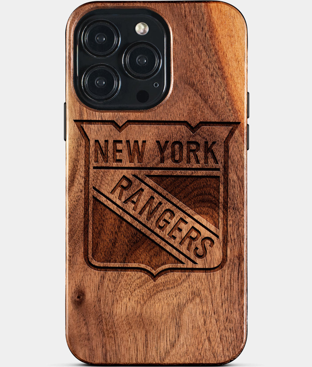 Custom New York Rangers iPhone 15/15 Pro/15 Pro Max/15 Plus Case - Wood Rangers Cover - Eco-friendly New York Rangers iPhone 15 Case - Carved Wood Custom New York Rangers Gift For Him - Monogrammed Personalized iPhone 15 Cover By Aldergrove & Oak