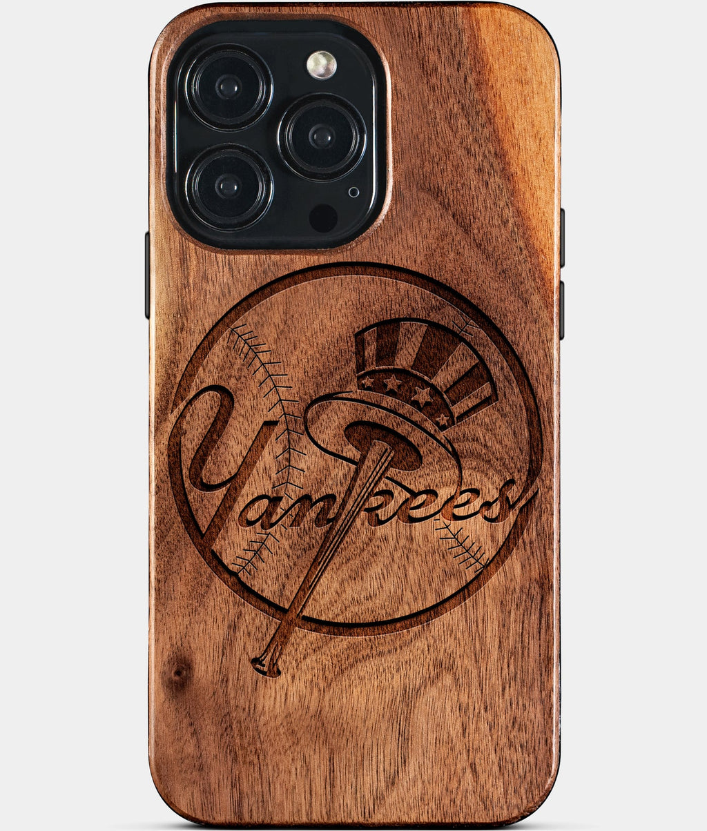 Custom New York Yankees iPhone 15/15 Pro/15 Pro Max/15 Plus Case - Wood Yankees Cover - Eco-friendly New York Yankees iPhone 15 Case - Carved Wood Custom New York Yankees Gift For Him - Monogrammed Personalized iPhone 15 Cover By Aldergrove & Oak