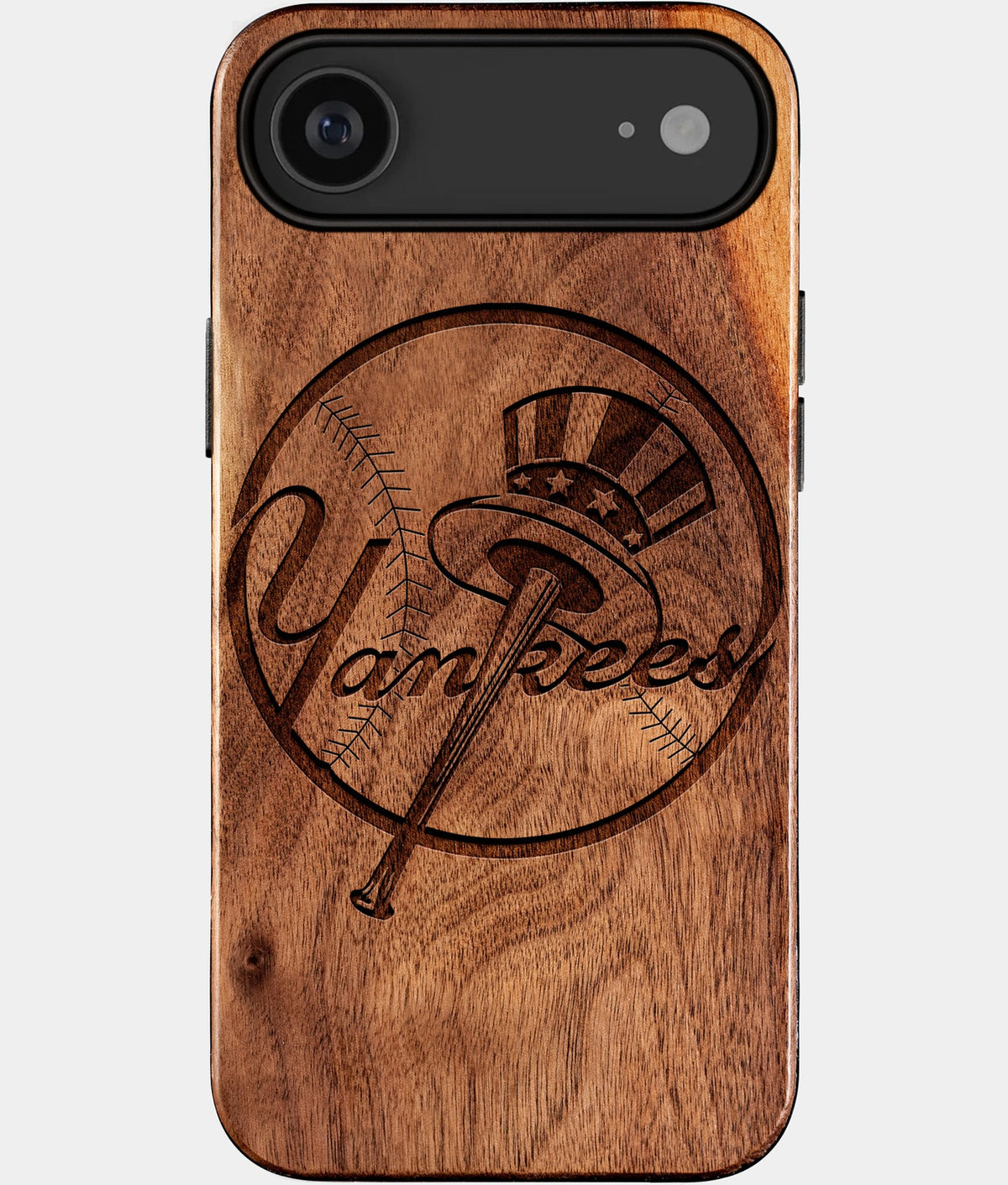 Eco-friendly New York Yankees iPhone 17 Air Case - Carved Wood Custom New York Yankees Gift For Him - Monogrammed Personalized iPhone 17 Air Cover By Aldergrove & Oak
