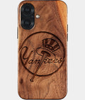 Eco-friendly New York Yankees iPhone 17 Case - Carved Wood Custom New York Yankees Gift For Him - Monogrammed Personalized iPhone 17 Cover By Aldergrove & Oak
