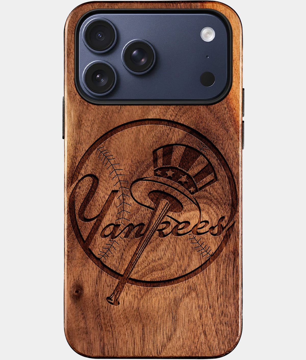 Custom New York Yankees iPhone 17/17 Pro/17 Pro Max/17 Air Case - Wood Yankees Cover - Eco-friendly New York Yankees iPhone 17 Case - Carved Wood Custom New York Yankees Gift For Him - Monogrammed Personalized iPhone 17 Cover By Aldergrove & Oak
