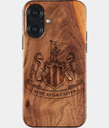 Eco-friendly Newcastle United FC iPhone 17 Case - Carved Wood Custom Newcastle United FC Gift For Him - Monogrammed Personalized iPhone 17 Cover By Aldergrove & Oak