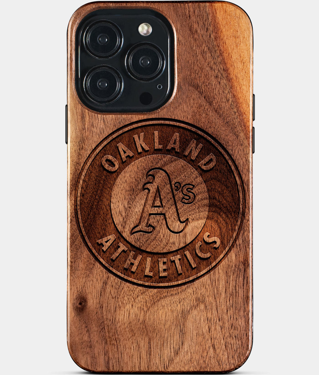 Custom Oakland Athletics iPhone 15/15 Pro/15 Pro Max/15 Plus Case - Wood Athletics Cover - Eco-friendly Oakland Athletics iPhone 15 Case - Carved Wood Custom Oakland Athletics Gift For Him - Monogrammed Personalized iPhone 15 Cover By Aldergrove & Oak