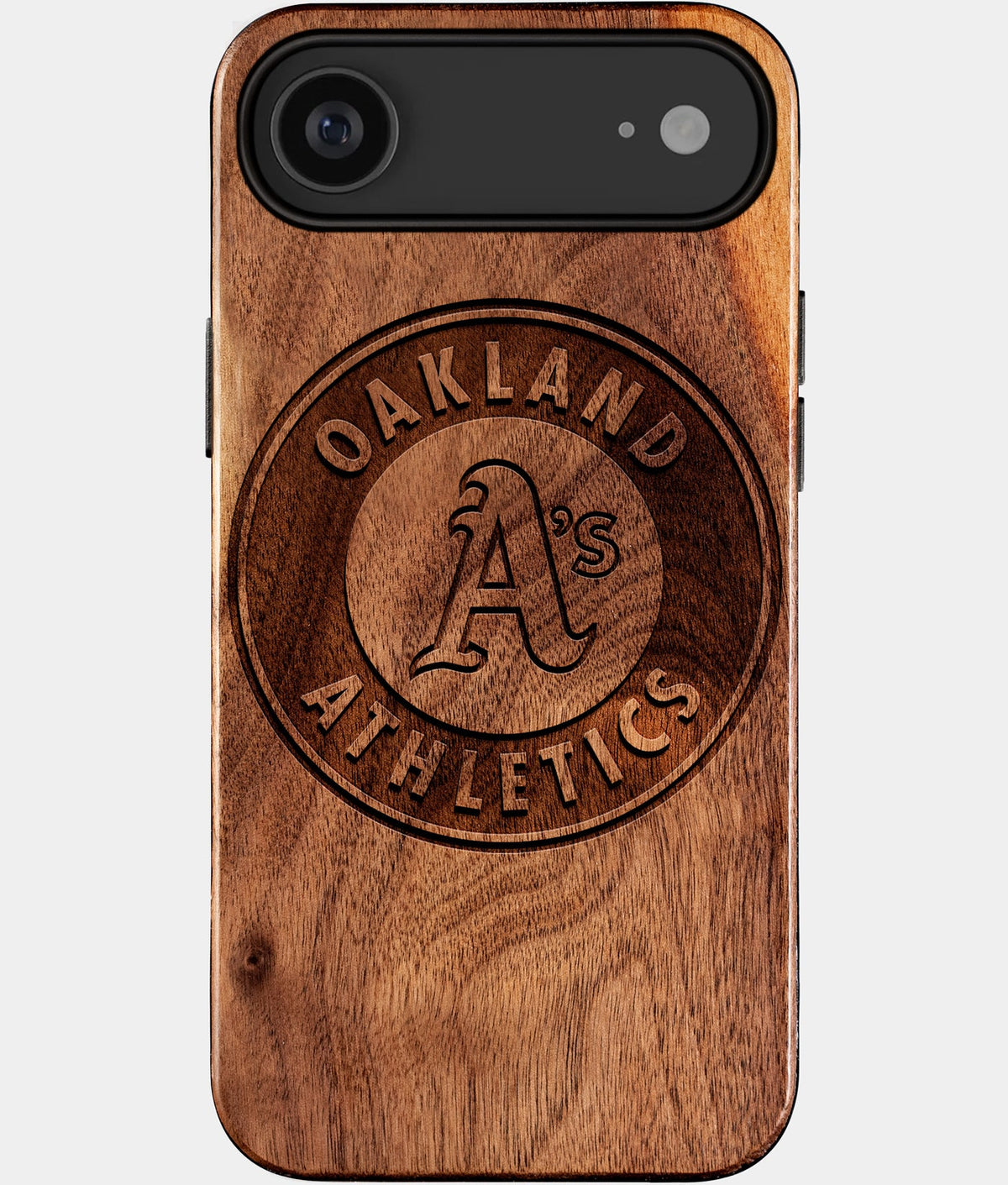 Eco-friendly Oakland Athletics iPhone 17 Air Case - Carved Wood Custom Oakland Athletics Gift For Him - Monogrammed Personalized iPhone 17 Air Cover By Aldergrove & Oak