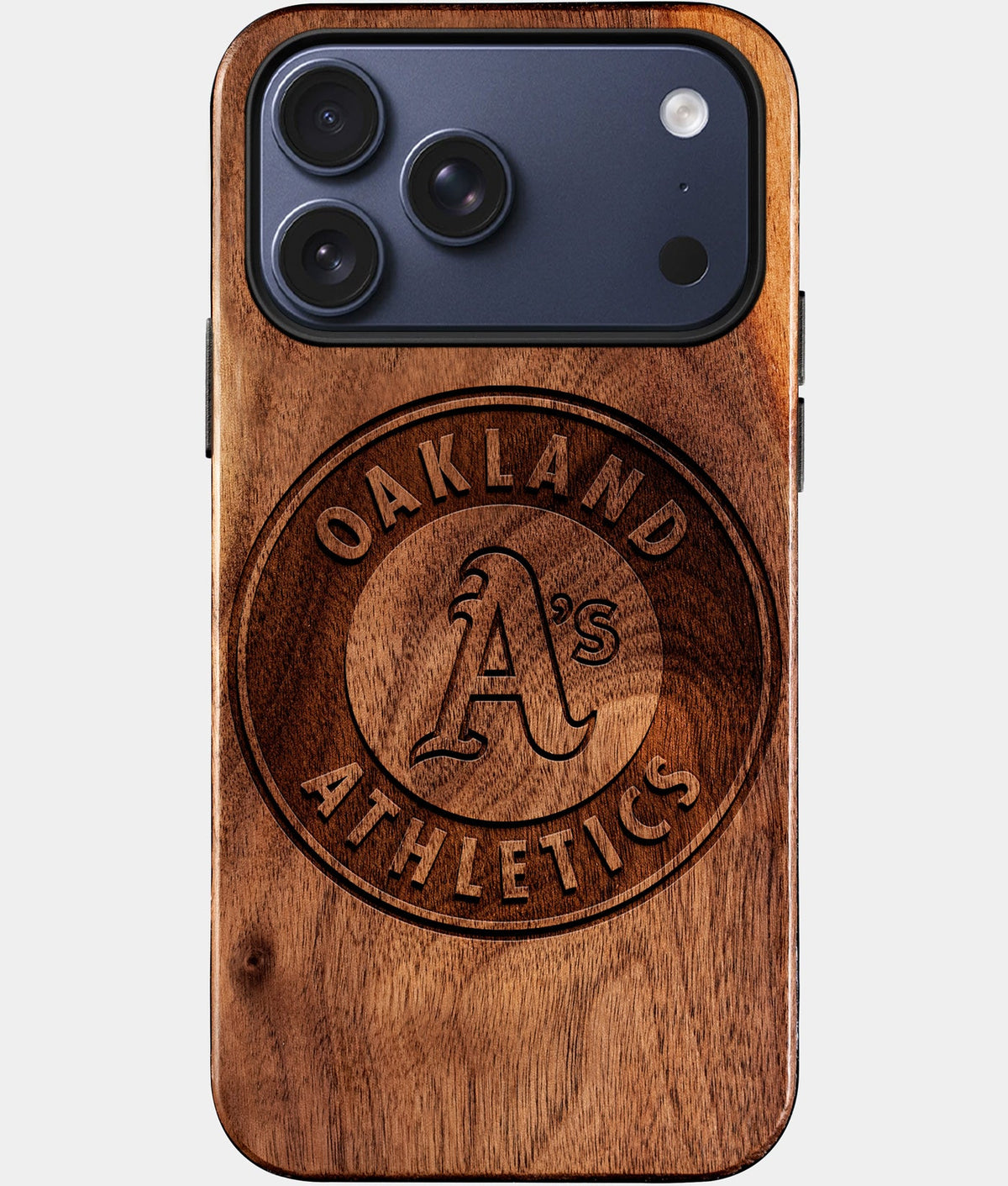 Custom Oakland Athletics iPhone 17/17 Pro/17 Pro Max/17 Air Case - Wood Athletics Cover - Eco-friendly Oakland Athletics iPhone 17 Case - Carved Wood Custom Oakland Athletics Gift For Him - Monogrammed Personalized iPhone 17 Cover By Aldergrove & Oak