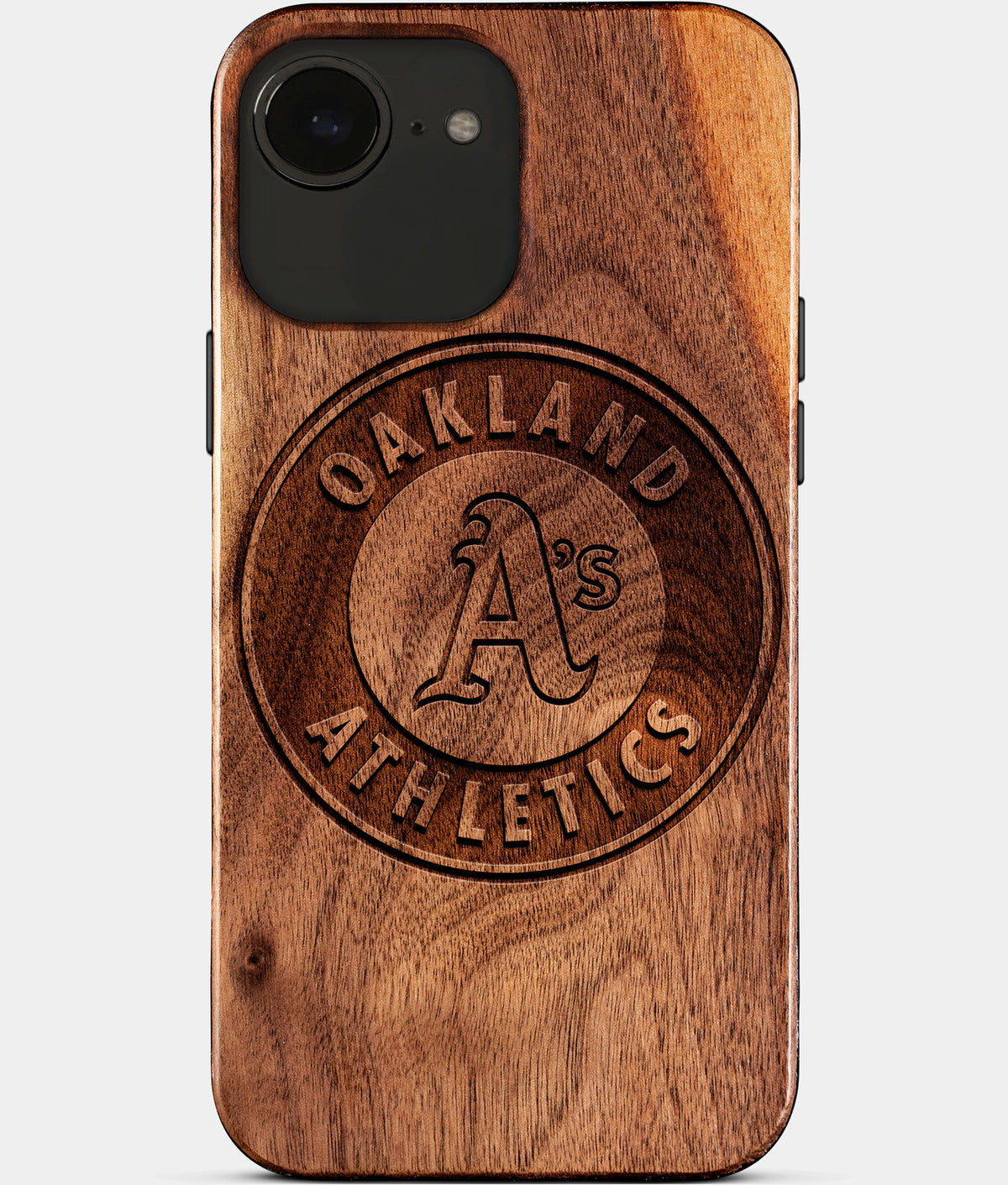 Eco-friendly Oakland Athletics iPhone 17e Case - Carved Wood Custom Oakland Athletics Gift For Him - Monogrammed Personalized iPhone 17e Cover By Aldergrove & Oak