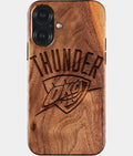 Eco-friendly OKC Thunder iPhone 17 Case - Carved Wood Custom OKC Thunder Gift For Him - Monogrammed Personalized iPhone 17 Cover By Aldergrove & Oak