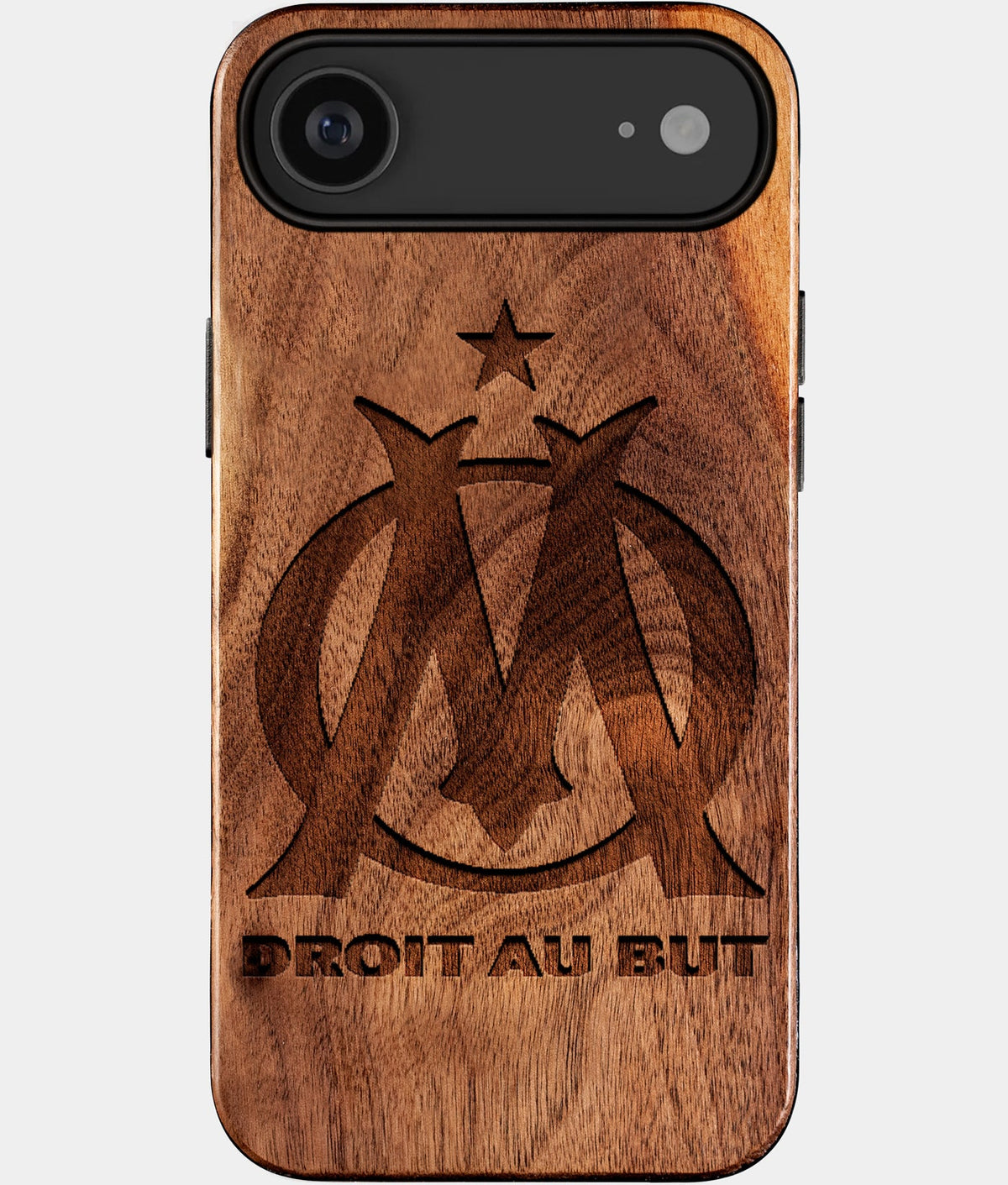 Eco-friendly Olympique De Marseille iPhone 17 Air Case - Carved Wood Custom Olympique De Marseille Gift For Him - Monogrammed Personalized iPhone 17 Air Cover By Aldergrove & Oak
