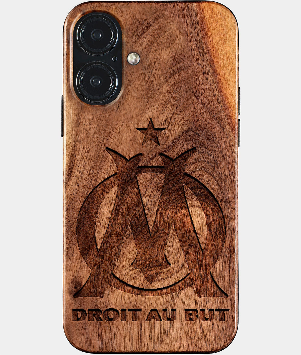 Eco-friendly Olympique De Marseille iPhone 17 Case - Carved Wood Custom Olympique De Marseille Gift For Him - Monogrammed Personalized iPhone 17 Cover By Aldergrove & Oak