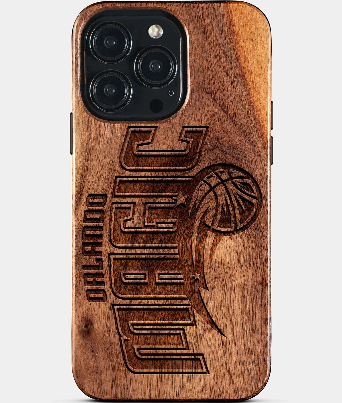 Custom Orlando Magic iPhone 15/15 Pro/15 Pro Max/15 Plus Case - Wood Magic Cover - Eco-friendly Orlando Magic iPhone 15 Case - Carved Wood Custom Orlando Magic Gift For Him - Monogrammed Personalized iPhone 15 Cover By Aldergrove & Oak