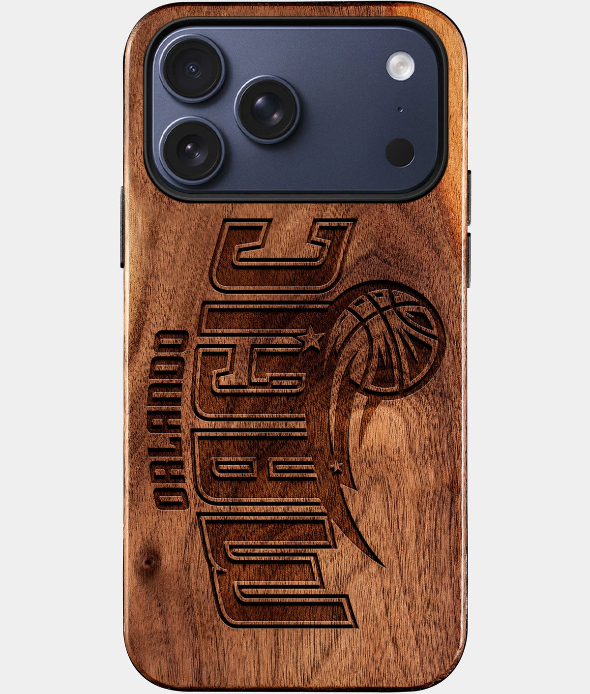 Eco-friendly Orlando Magic iPhone 17 Pro Max Case - Carved Wood Custom Orlando Magic Gift For Him - Monogrammed Personalized iPhone 17 Pro Max Cover By Aldergrove & Oak
