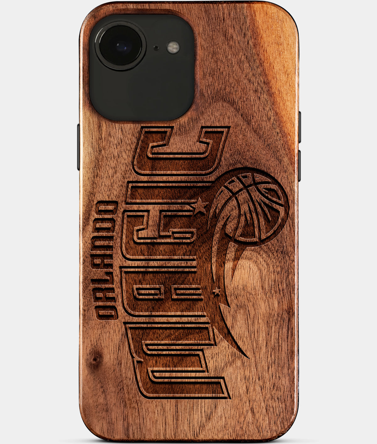 Eco-friendly Orlando Magic iPhone 17e Case - Carved Wood Custom Orlando Magic Gift For Him - Monogrammed Personalized iPhone 17e Cover By Aldergrove & Oak