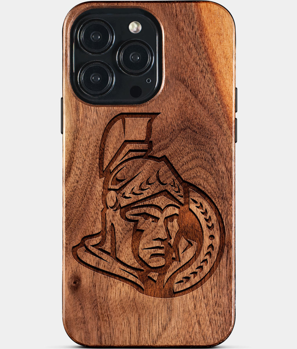 Custom Ottawa Senators iPhone 15/15 Pro/15 Pro Max/15 Plus Case - Wood Senators Cover - Eco-friendly Ottawa Senators iPhone 15 Case - Carved Wood Custom Ottawa Senators Gift For Him - Monogrammed Personalized iPhone 15 Cover By Aldergrove & Oak